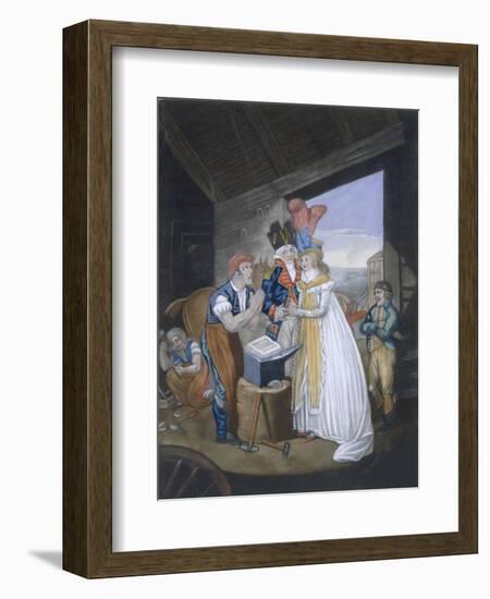 Gretna Green, or the Red-Hot Marriage, Pub. by Aurrie and Whittle, 1794 (Coloured Engraving)-English-Framed Giclee Print