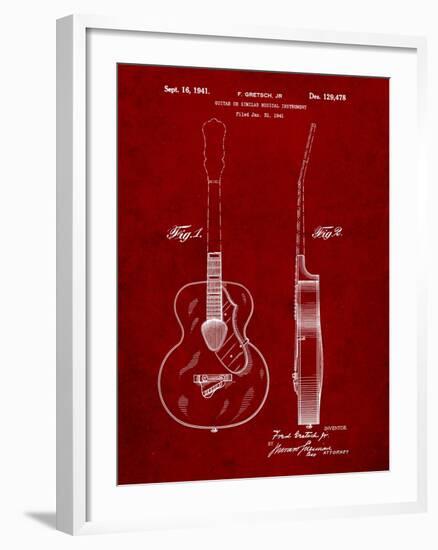 Gretsch 6022 Rancher Guitar Patent-Cole Borders-Framed Art Print
