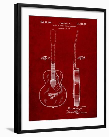 Gretsch 6022 Rancher Guitar Patent-Cole Borders-Framed Art Print