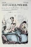 Scorching Heat: the Family Bath, Front Cover of 'Le Petit Journal Pour Rire', C.1860-Grevin-Mounted Giclee Print