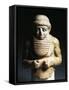 Grey Alabaster Male Bust, from Uruk, Iraq, Sumerian Civilization-null-Framed Stretched Canvas