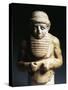 Grey Alabaster Male Bust, from Uruk, Iraq, Sumerian Civilization-null-Stretched Canvas
