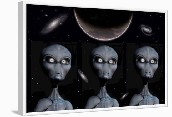 Grey Alien Clones-null-Framed Art Print