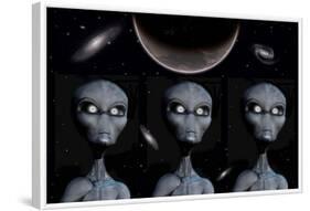 Grey Alien Clones-null-Framed Art Print