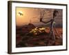 Grey Aliens at the Site of their UFO Crash-Stocktrek Images-Framed Photographic Print