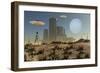 Grey Aliens on a Distant Homeworld-Stocktrek Images-Framed Art Print