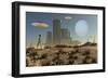 Grey Aliens on a Distant Homeworld-Stocktrek Images-Framed Art Print