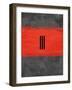 Grey and Red Abstract 1-NaxArt-Framed Art Print