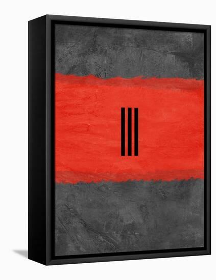 Grey and Red Abstract 1-NaxArt-Framed Stretched Canvas