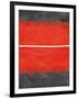 Grey and Red Abstract 2-NaxArt-Framed Art Print