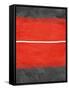 Grey and Red Abstract 2-NaxArt-Framed Stretched Canvas