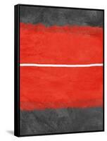 Grey and Red Abstract 2-NaxArt-Framed Stretched Canvas