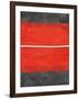 Grey and Red Abstract 2-NaxArt-Framed Art Print