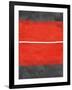 Grey and Red Abstract 2-NaxArt-Framed Art Print