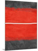 Grey and Red Abstract 2-NaxArt-Mounted Art Print