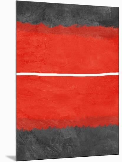 Grey and Red Abstract 2-NaxArt-Mounted Art Print