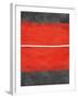 Grey and Red Abstract 2-NaxArt-Framed Art Print