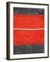 Grey and Red Abstract 2-NaxArt-Framed Art Print