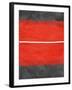 Grey and Red Abstract 2-NaxArt-Framed Art Print