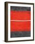 Grey and Red Abstract 2-NaxArt-Framed Art Print