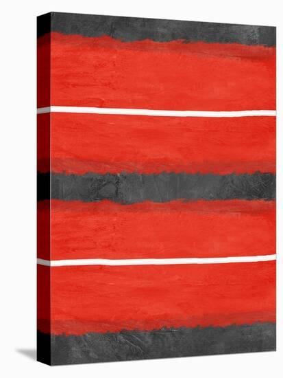 Grey and Red Abstract 3-NaxArt-Stretched Canvas