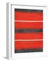 Grey and Red Abstract 3-NaxArt-Framed Art Print