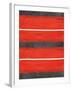 Grey and Red Abstract 3-NaxArt-Framed Art Print