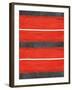 Grey and Red Abstract 3-NaxArt-Framed Art Print