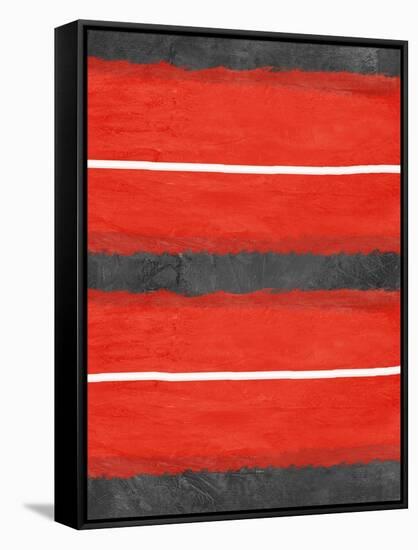 Grey and Red Abstract 3-NaxArt-Framed Stretched Canvas