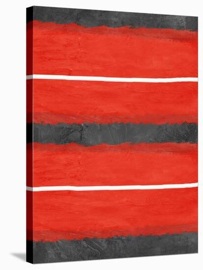 Grey and Red Abstract 3-NaxArt-Stretched Canvas