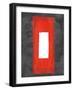 Grey and Red Abstract 4-NaxArt-Framed Art Print