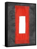 Grey and Red Abstract 4-NaxArt-Framed Stretched Canvas