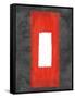 Grey and Red Abstract 4-NaxArt-Framed Stretched Canvas