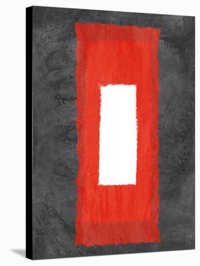 Grey and Red Abstract 4-NaxArt-Stretched Canvas