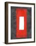 Grey and Red Abstract 4-NaxArt-Framed Art Print