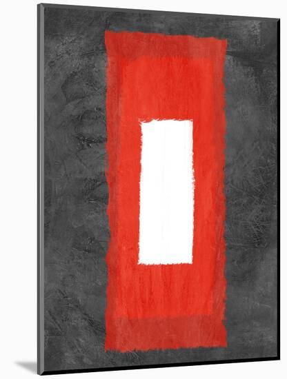 Grey and Red Abstract 4-NaxArt-Mounted Art Print