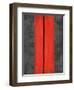 Grey and Red Abstract 5-NaxArt-Framed Art Print