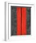 Grey and Red Abstract 5-NaxArt-Framed Art Print