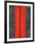 Grey and Red Abstract 5-NaxArt-Framed Art Print