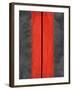 Grey and Red Abstract 5-NaxArt-Framed Art Print