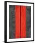 Grey and Red Abstract 5-NaxArt-Framed Art Print