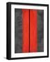 Grey and Red Abstract 5-NaxArt-Framed Art Print