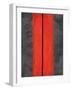 Grey and Red Abstract 5-NaxArt-Framed Art Print