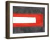 Grey and Red Abstract 6-NaxArt-Framed Art Print