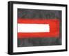 Grey and Red Abstract 6-NaxArt-Framed Art Print