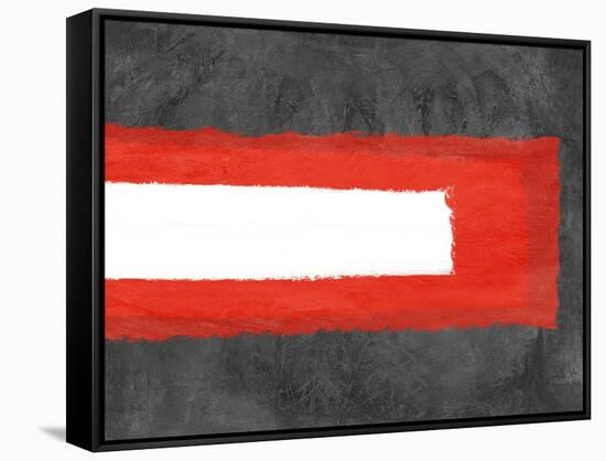 Grey and Red Abstract 6-NaxArt-Framed Stretched Canvas