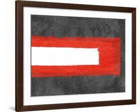 Grey and Red Abstract 6-NaxArt-Framed Art Print