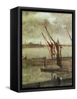 Grey And Silver: Chelsea Wharf, Ca. 1864-1868-James Abbott McNeill Whistler-Framed Stretched Canvas