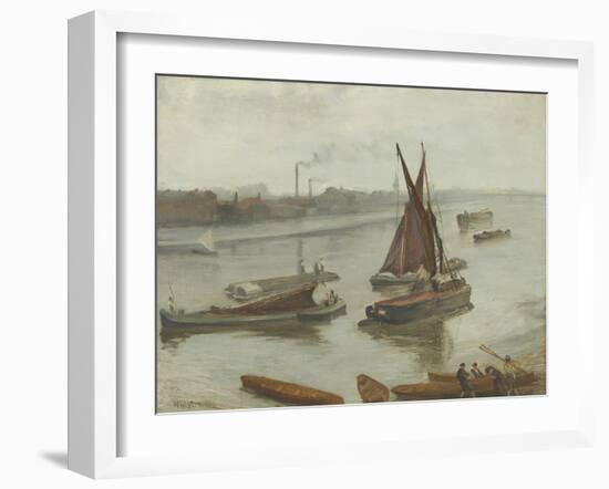 Grey and Silver: Old Battersea Reach, 1863-James Abbott McNeill Whistler-Framed Giclee Print