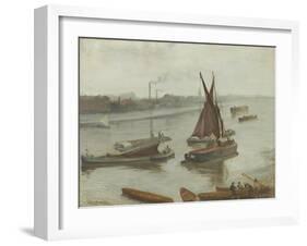 Grey and Silver: Old Battersea Reach, 1863-James Abbott McNeill Whistler-Framed Giclee Print